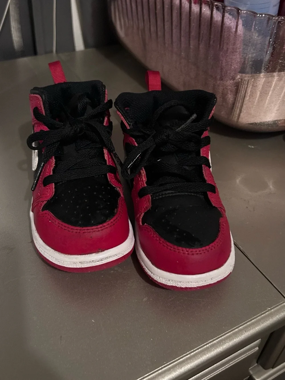 Nike Kids' Black, Red & White High-Top Sneakers